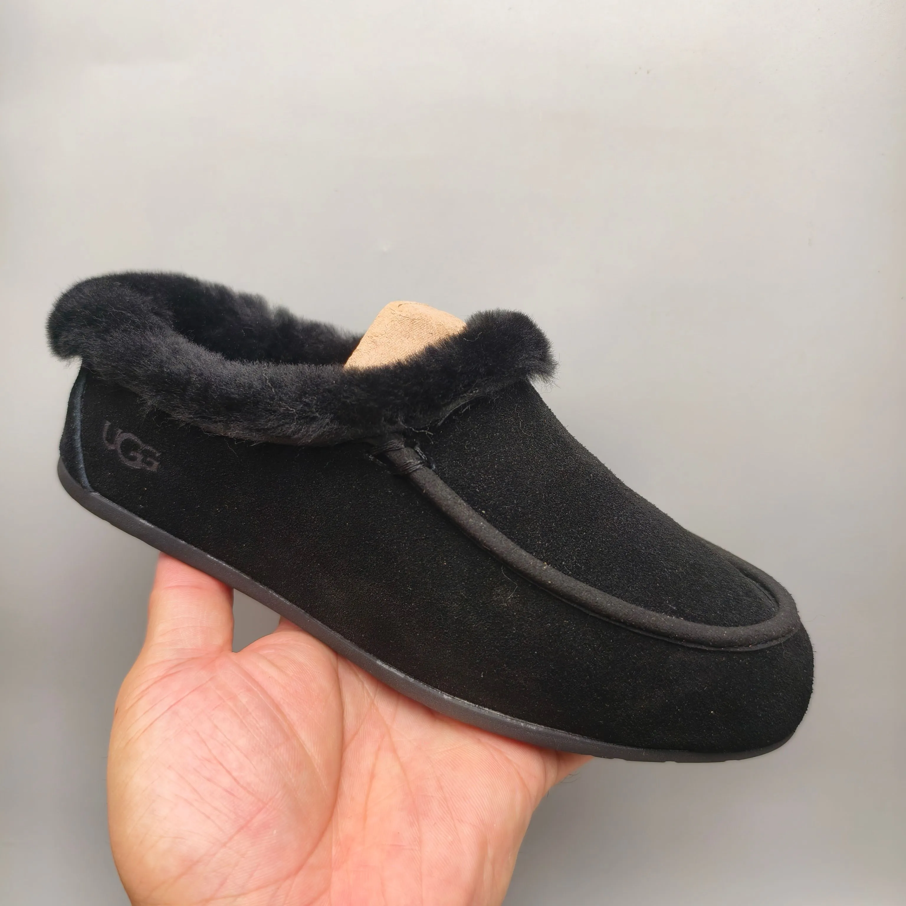 💰440 UGG sheepskin all-in-one snow boots 1391 Slip-on casual home shoes for women Color: maroon black chocolate Matching size: 35-40